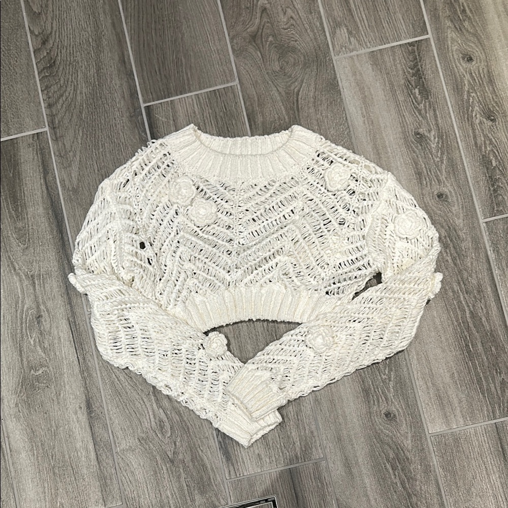 Zara see through white Knit Sweater